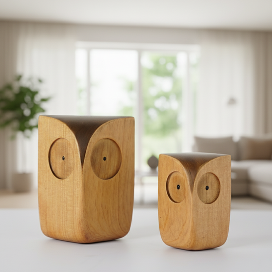 Handmade Nordic Wooden Owl Decor